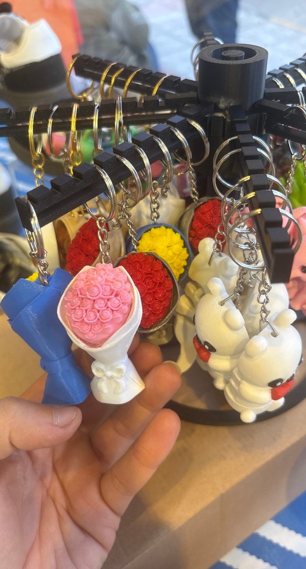 Çiçekli Renkli Kadın Anahtarlık - Görsel 2