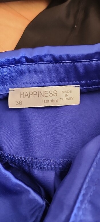 Happiness Mavi saten gömlek