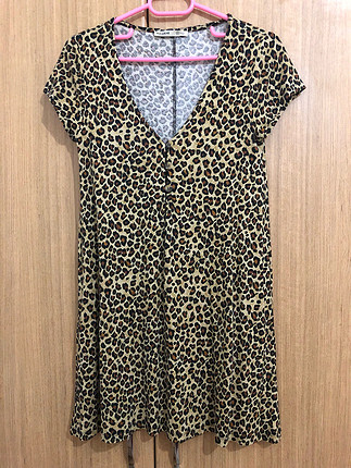 Pull and Bear Leopar desenli elbise