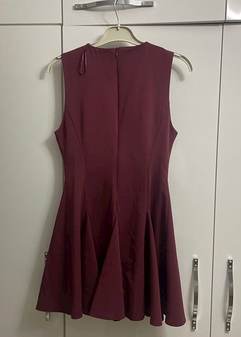 Bordo fiyonklu elbise zara - Görsel 3