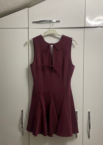Bordo fiyonklu elbise zara - Görsel 2