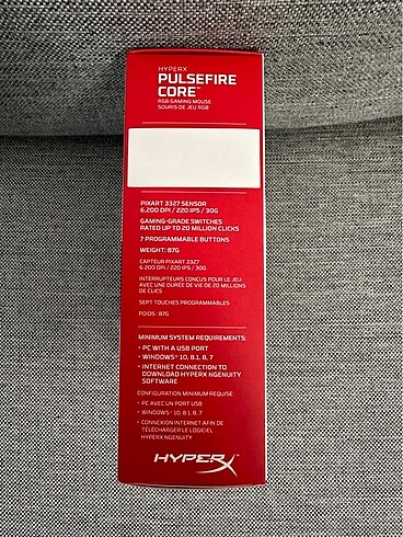  Beden HyperX Pulsefire Core RGB Mouse