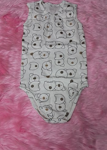 Kolsuz yuvarlak Yakalı Beyaz Bebek Body