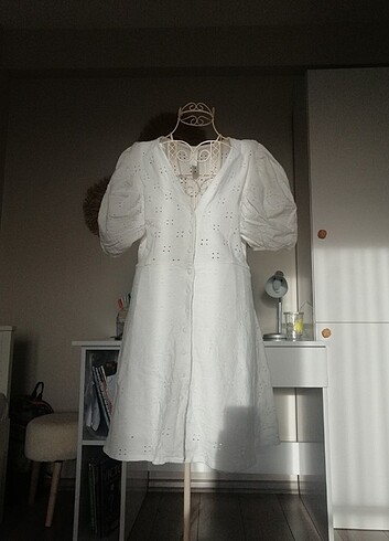 m Beden beyaz Renk H&m fisto elbise