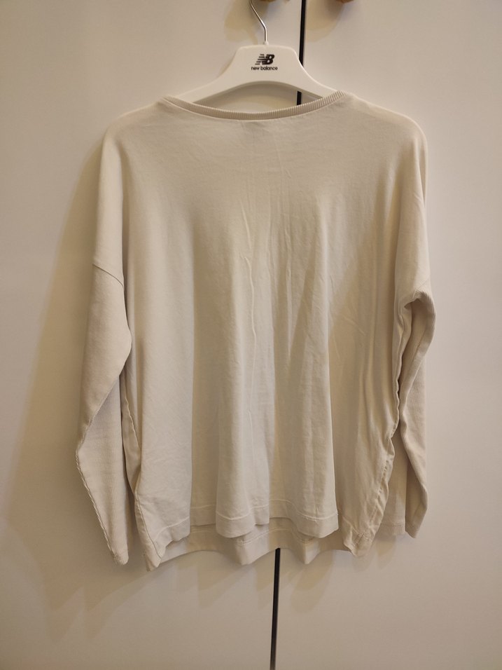 Bej Baskılı Uzun Kollu Sweatshirt - Görsel 3