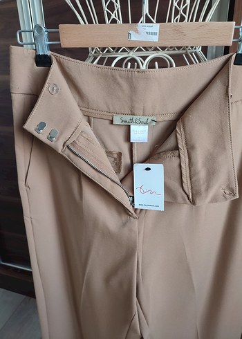 Bej Midi Kumaş Kadın Pantolon - Görsel 4