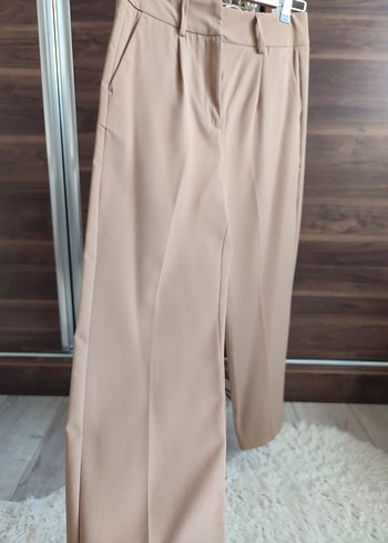 Bej Midi Kumaş Kadın Pantolon - Görsel 3