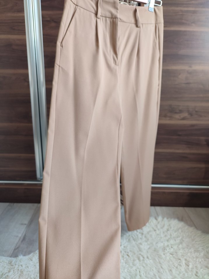 Bej Midi Kumaş Kadın Pantolon - Görsel 3