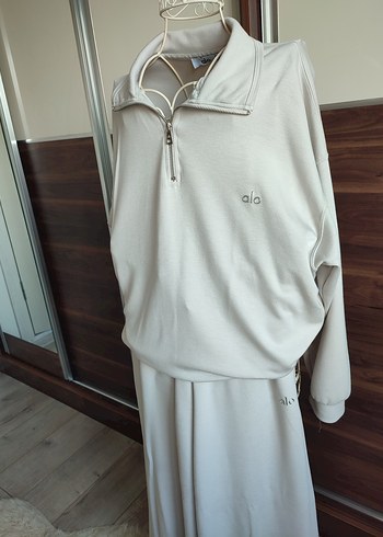 Bej Yarım Fermuarlı Kadın Eşofman Takımı - Görsel 5