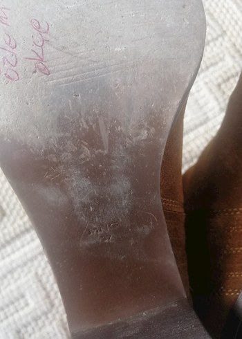 Kahverengi Süet Kadın Bot, Tokalı, Topuklu - Görsel 6