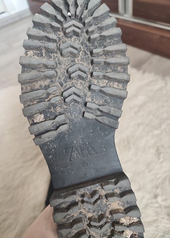 Zara Deri Fermuarlı Platform Topuklu Gotik Botlar - Görsel 6