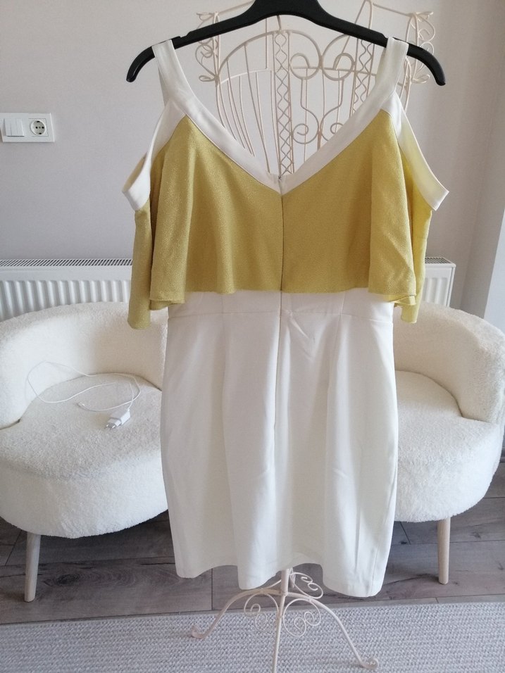 Krem elbise - Görsel 5