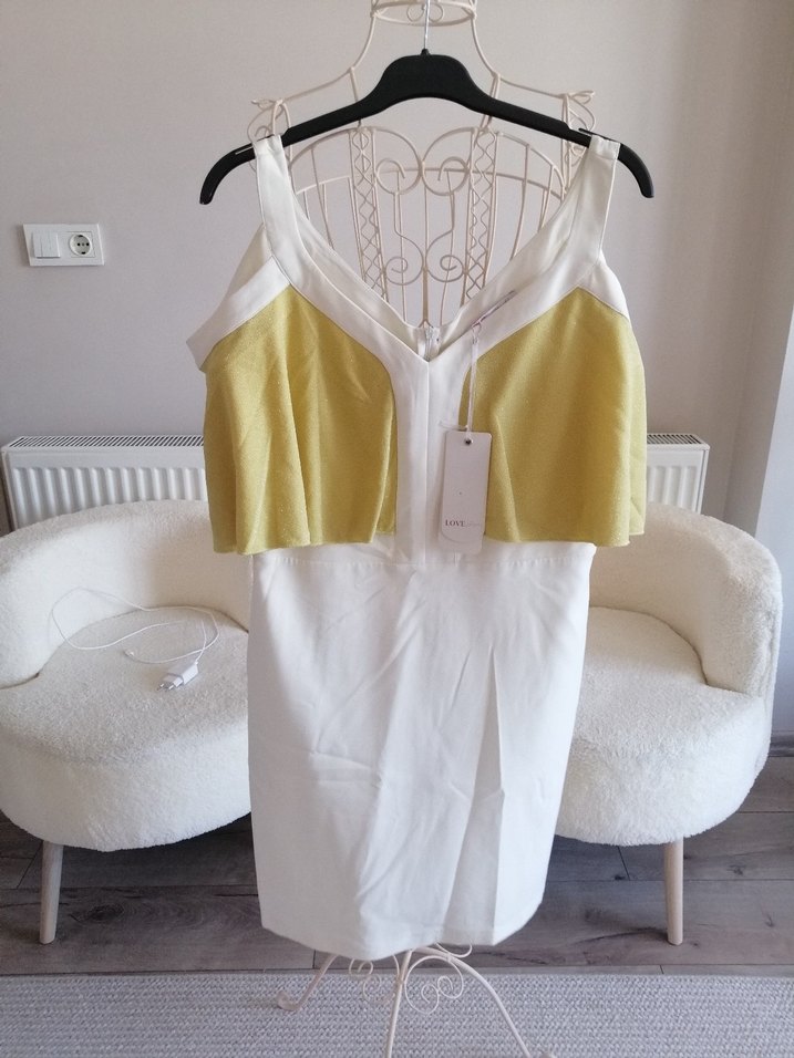 Krem elbise - Görsel 4