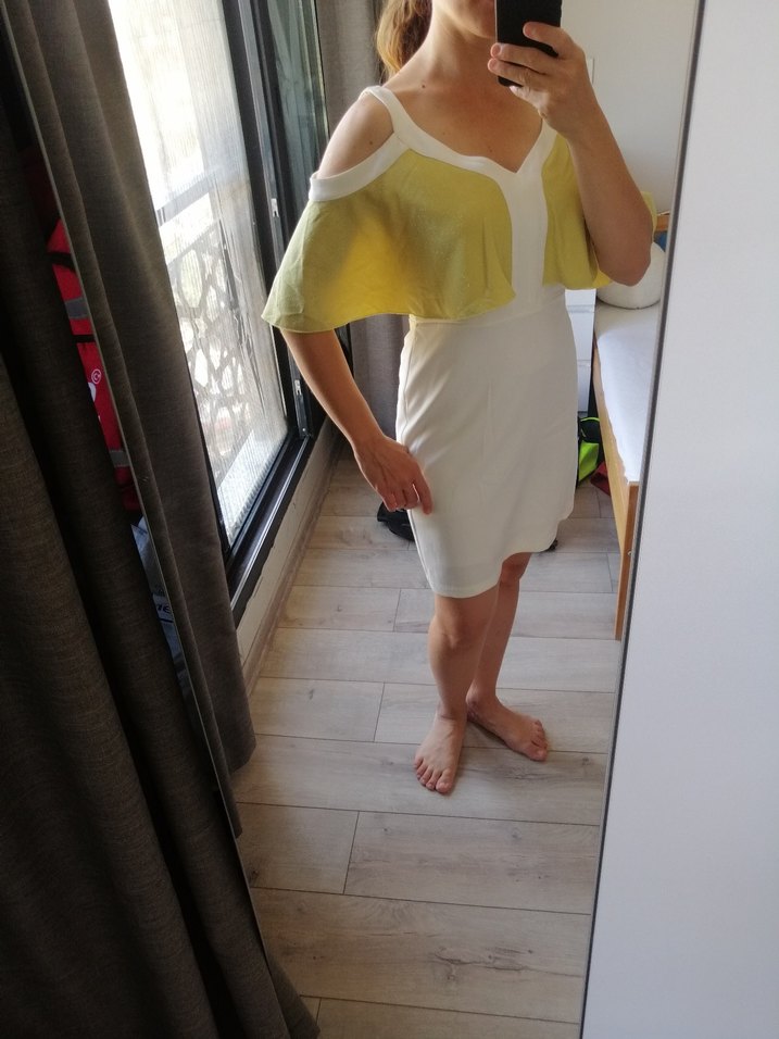 Krem elbise - Görsel 3