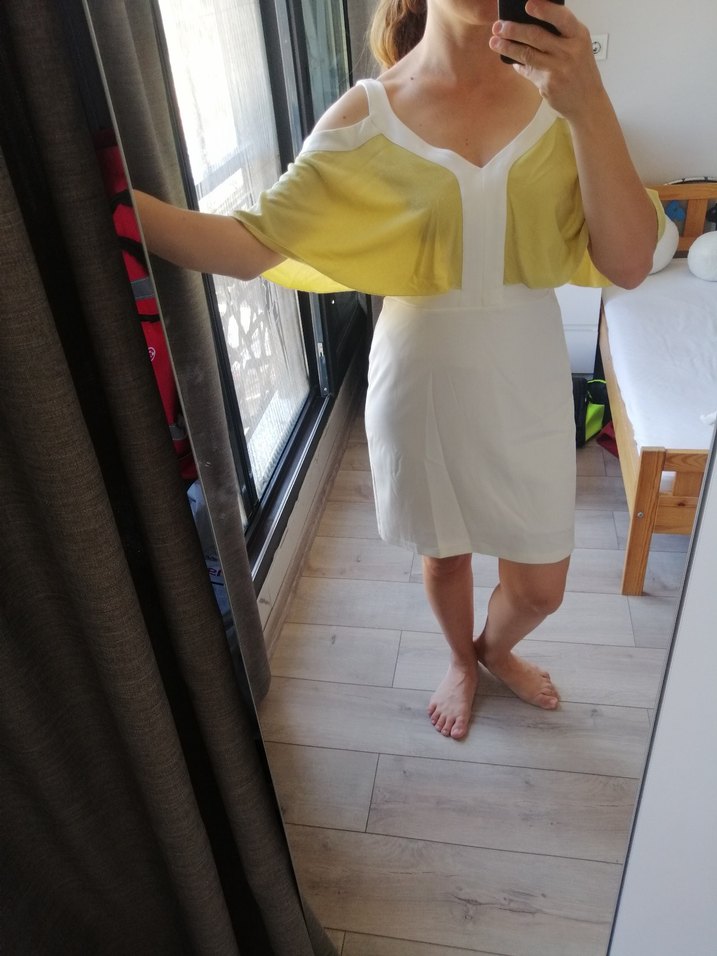 Krem elbise - Görsel 2