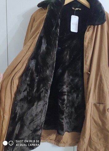 l/xl Beden kahverengi Renk Sıcacık kürklü erkek montu