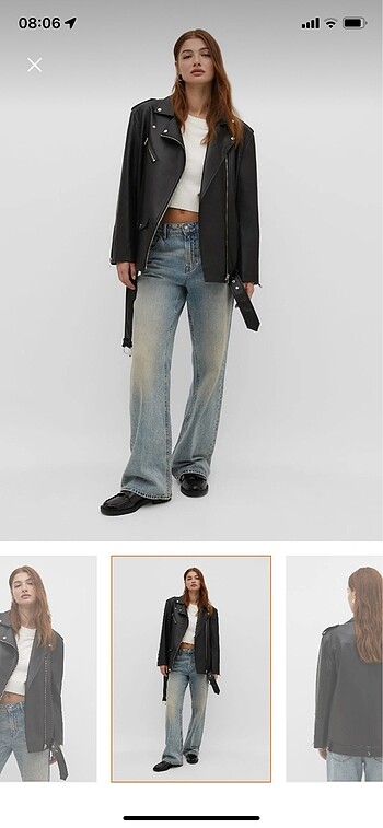 Stradivarius Oversize deri ceket