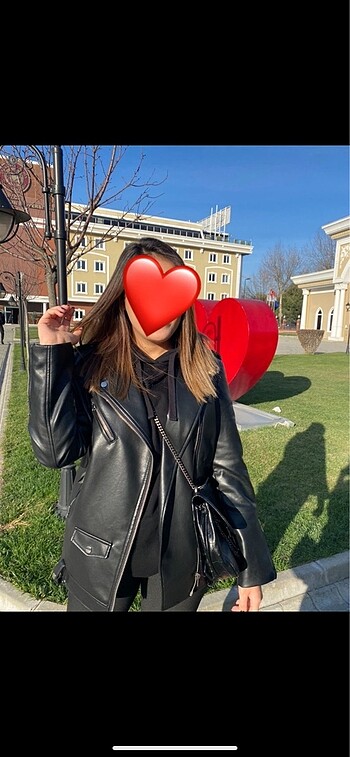 s Beden siyah Renk Oversize deri ceket