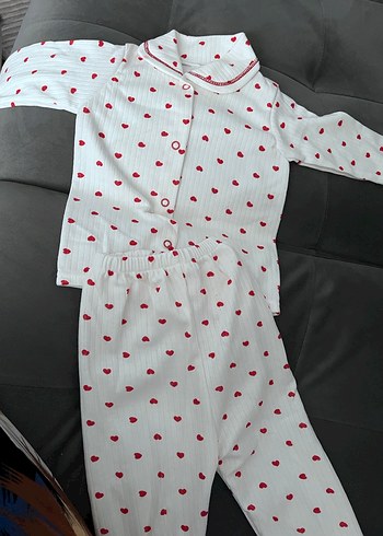 Uzun Kollu Kalp Desenli Emzirme Pijama Takımı