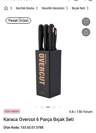 Karaca bıçak seti
