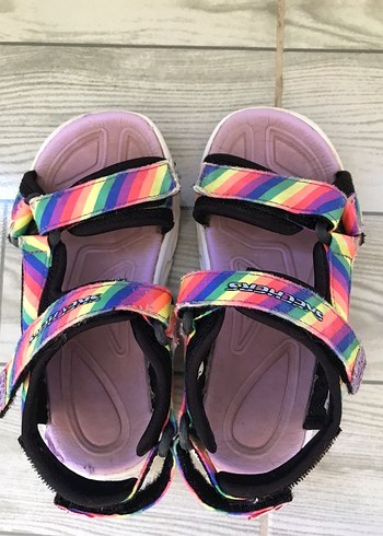 Kız Çocuk Renkli Cırt Cırtlı Sandalet - Görsel 4