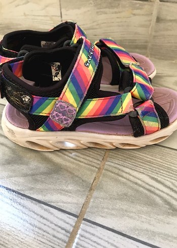 Kız Çocuk Renkli Cırt Cırtlı Sandalet - Görsel 2