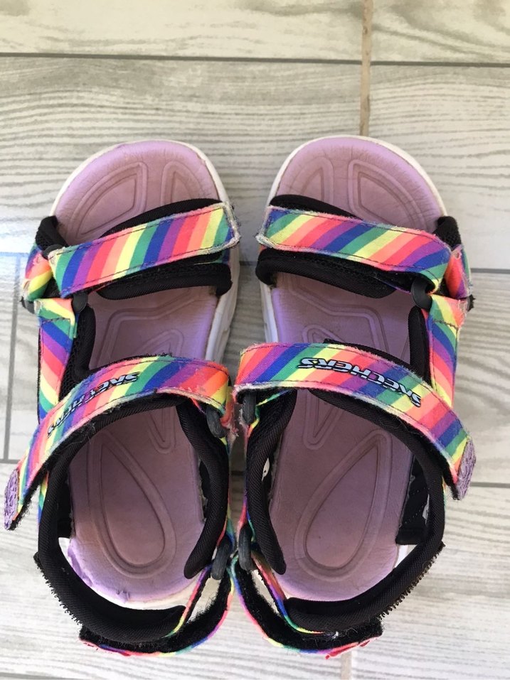 Kız Çocuk Renkli Cırt Cırtlı Sandalet - Görsel 4