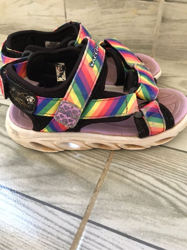 Kız Çocuk Renkli Cırt Cırtlı Sandalet - Görsel 2