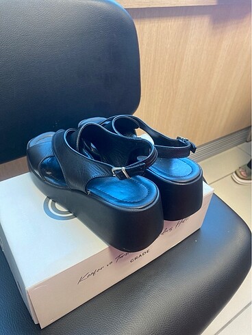 Hakiki deri sandalet - Görsel 6