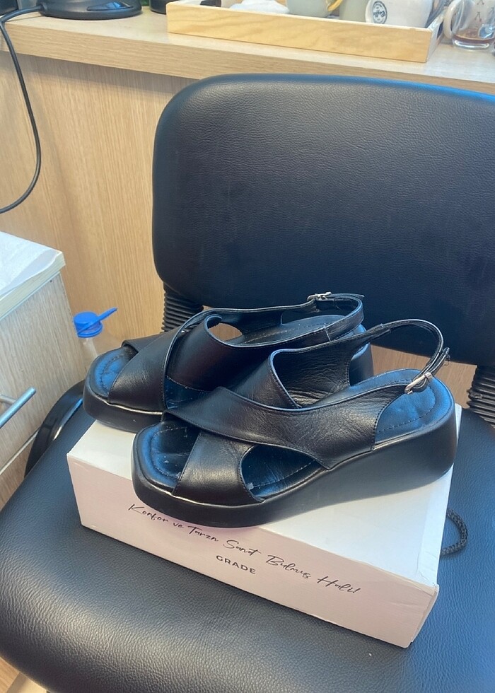 Hakiki deri sandalet - Görsel 3