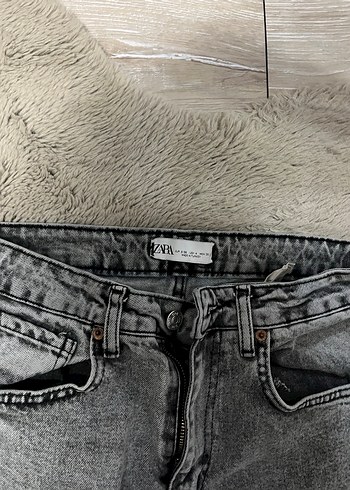 Zara Gri Denim Kadın Normal Kesim Jean - Görsel 2