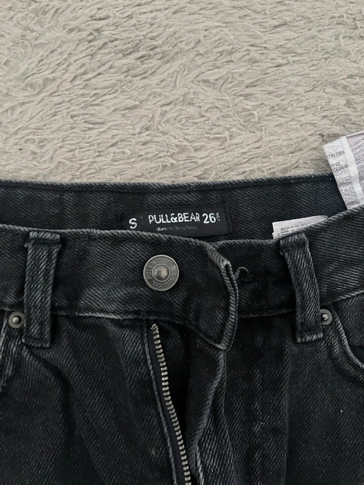 Pull&Bear Siyah Denim Mini Etek - Görsel 2