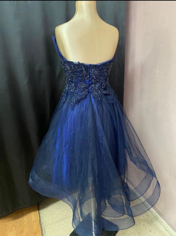 Straplez şık modern abiye mezuniyet elbise - Görsel 4