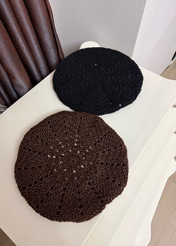 Kadın Örgü Bohem Bere - Kahverengi - Görsel 2