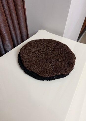 Kadın Örgü Bohem Bere - Kahverengi - Görsel 5