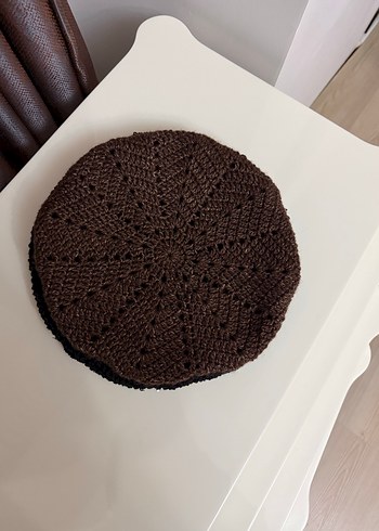 Kadın Örgü Bohem Bere - Kahverengi - Görsel 4