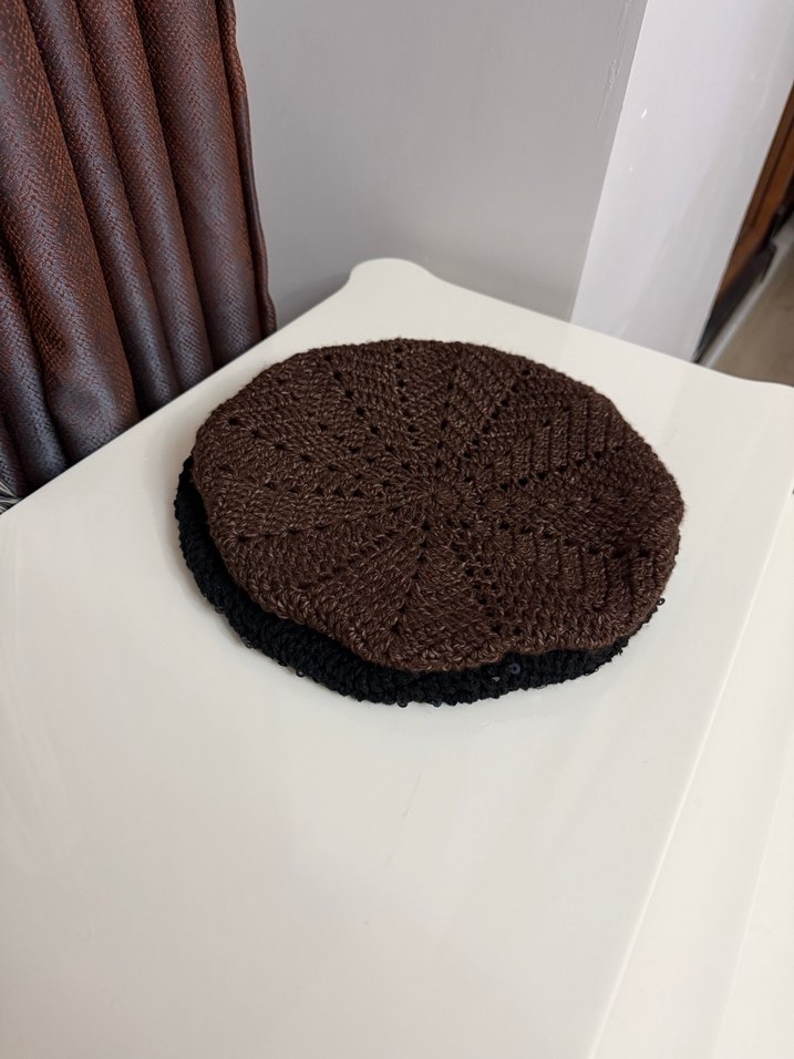 Kadın Örgü Bohem Bere - Kahverengi - Görsel 5