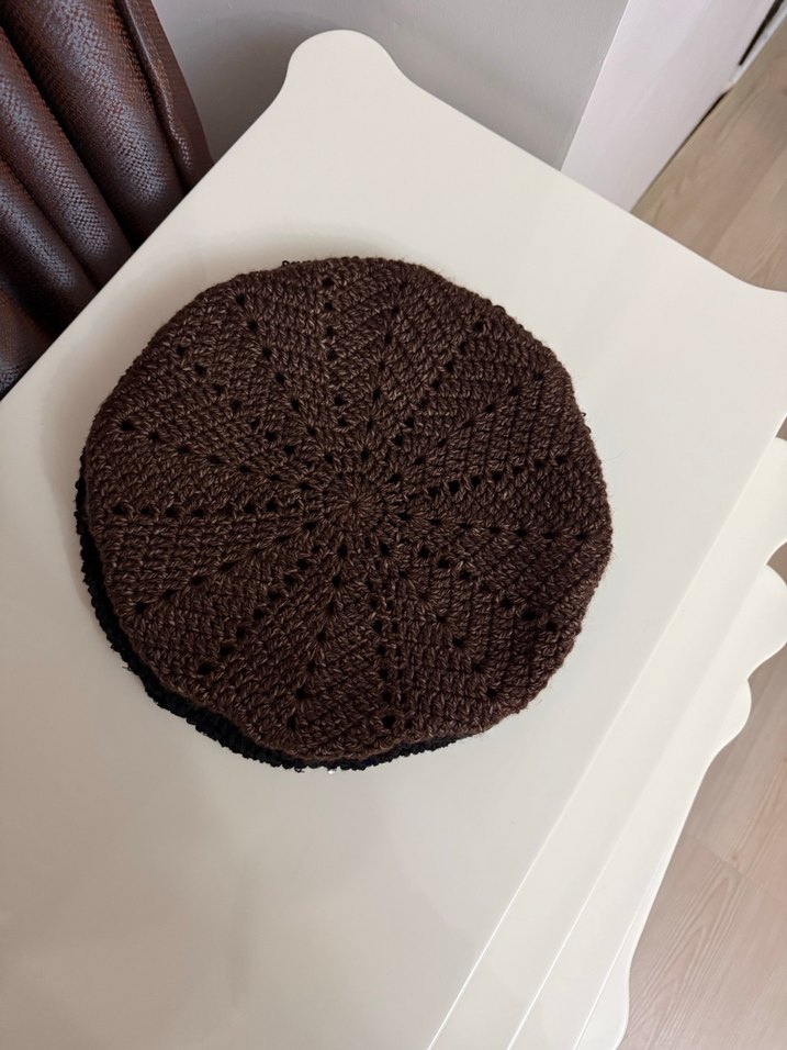 Kadın Örgü Bohem Bere - Kahverengi - Görsel 4