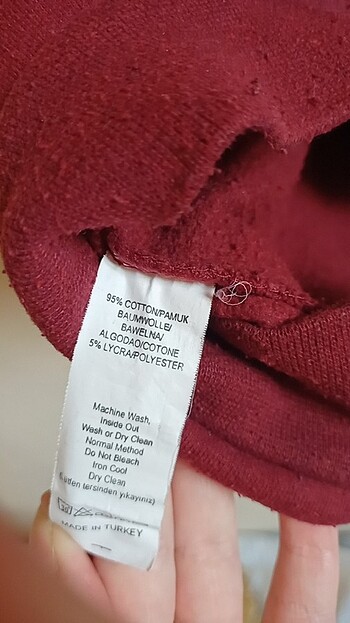 s Beden bordo Renk kapşonlu sweatshirt