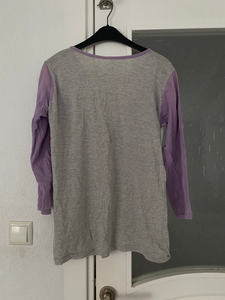 Kız Çocuk Uzun Kollu Dantel Detaylı Tişört - Görsel 2