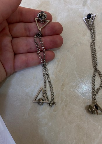 Gri Zincirli Rock Punk Erkek yakalık - Görsel 2