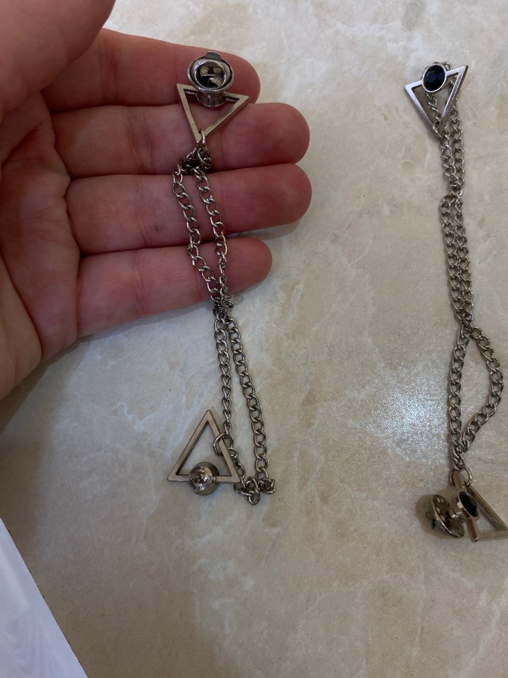 Gri Zincirli Rock Punk Erkek yakalık - Görsel 2