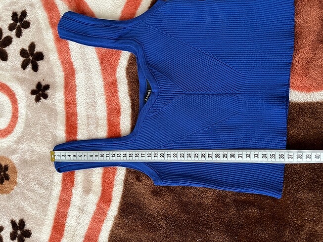 xs Beden lacivert Renk Saks mavi crop atlet