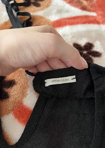 İntimissimi Siyah Nakışlı Bohem Triko Elbise pareo - Görsel 3