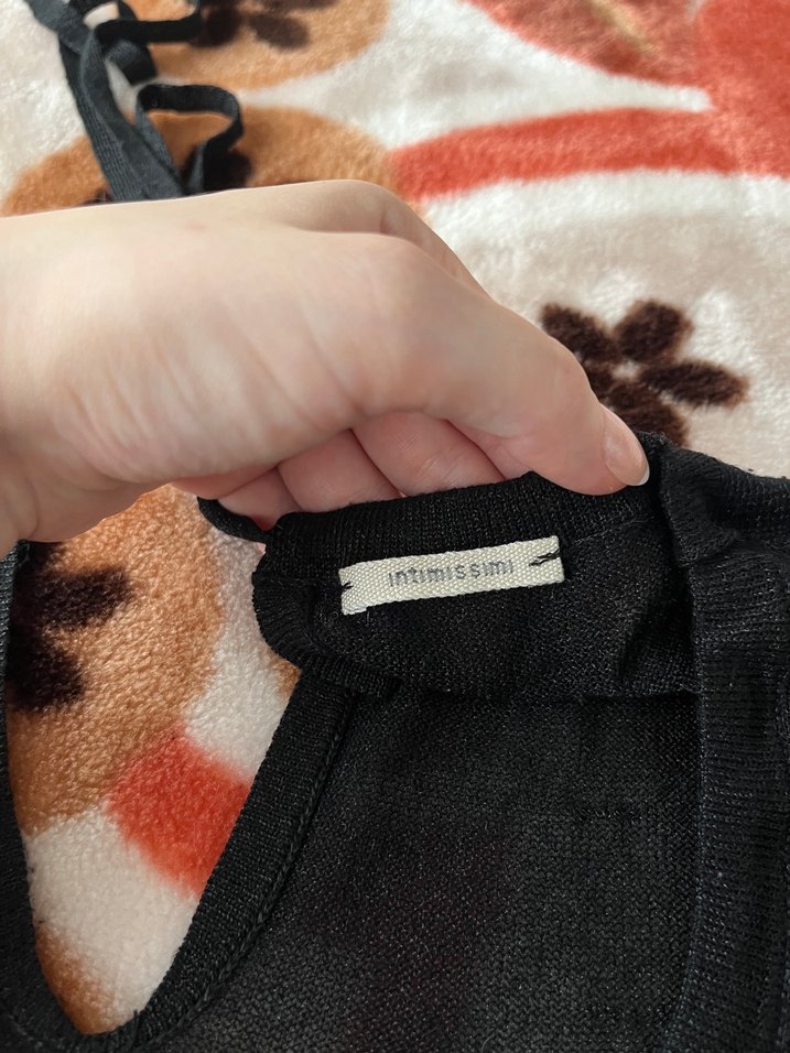 İntimissimi Siyah Nakışlı Bohem Triko Elbise pareo - Görsel 3