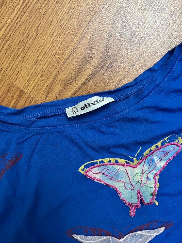 Mavi baskılı t shirt - Görsel 3