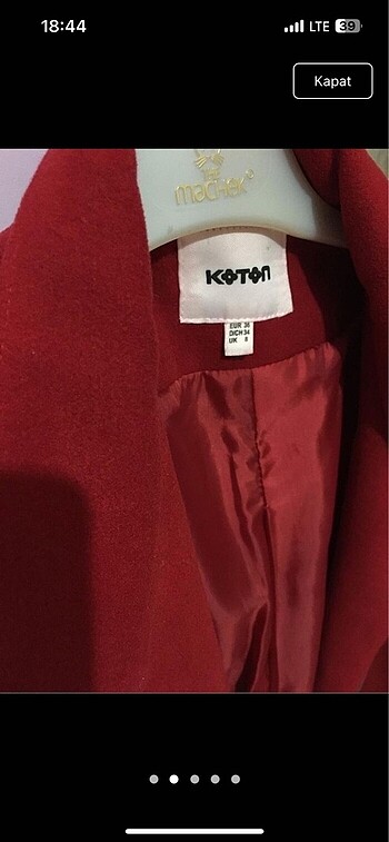 s Beden Kırmızı kaban
