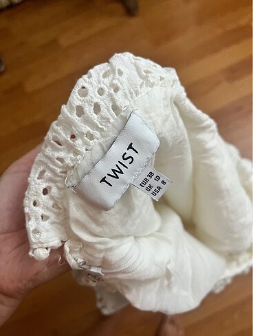Twist Beyaz tek omuz elbise