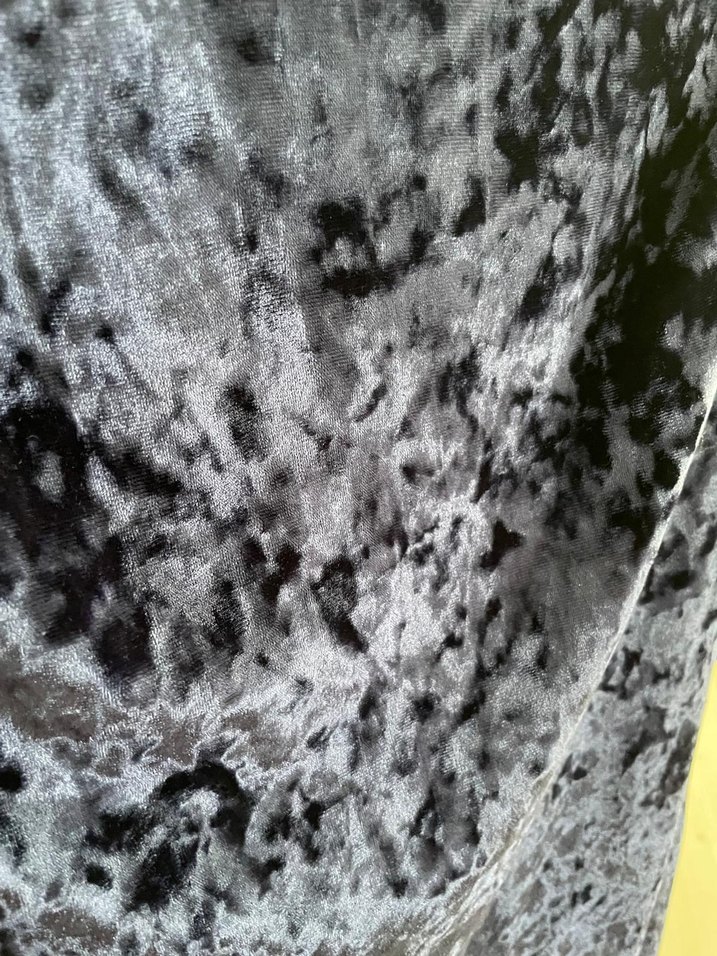 Uzun Kollu Mavi Midi Kadife Elbise - Görsel 4