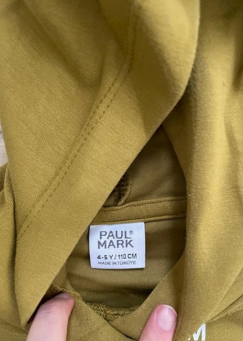 Kız Çocuk Yağ Yeşili Kapüşonlu Sweatshirt - Görsel 3